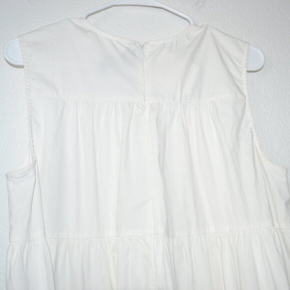 POMANDER PLACE Tuckernuck White Sleeveless Carmen Maxi Dress w Pockets L NWT - Picture 7 of 16